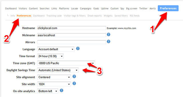 Go to site preferences, then the preferences sub-tab, to change your site's timezone.