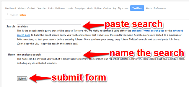 Paste in the search, name it, submit the form