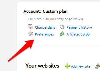 From your user homepage, click the preferences link at the top.
