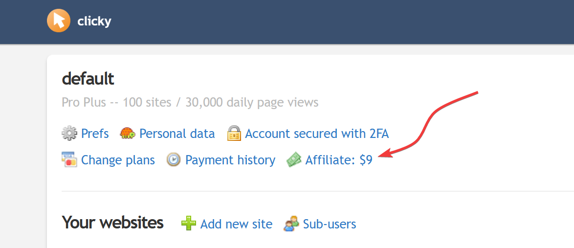 Your affiliate page link